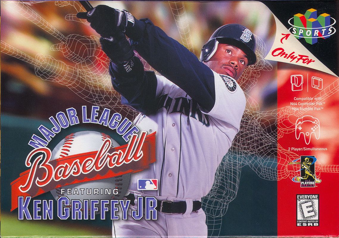 Major League Baseball Featuring Ken Griffey Jr box art for Nintendo 64